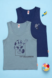 Lee Cooper Boys Printed Vest (Pack of 2) - Multicolor — thumbnail 14